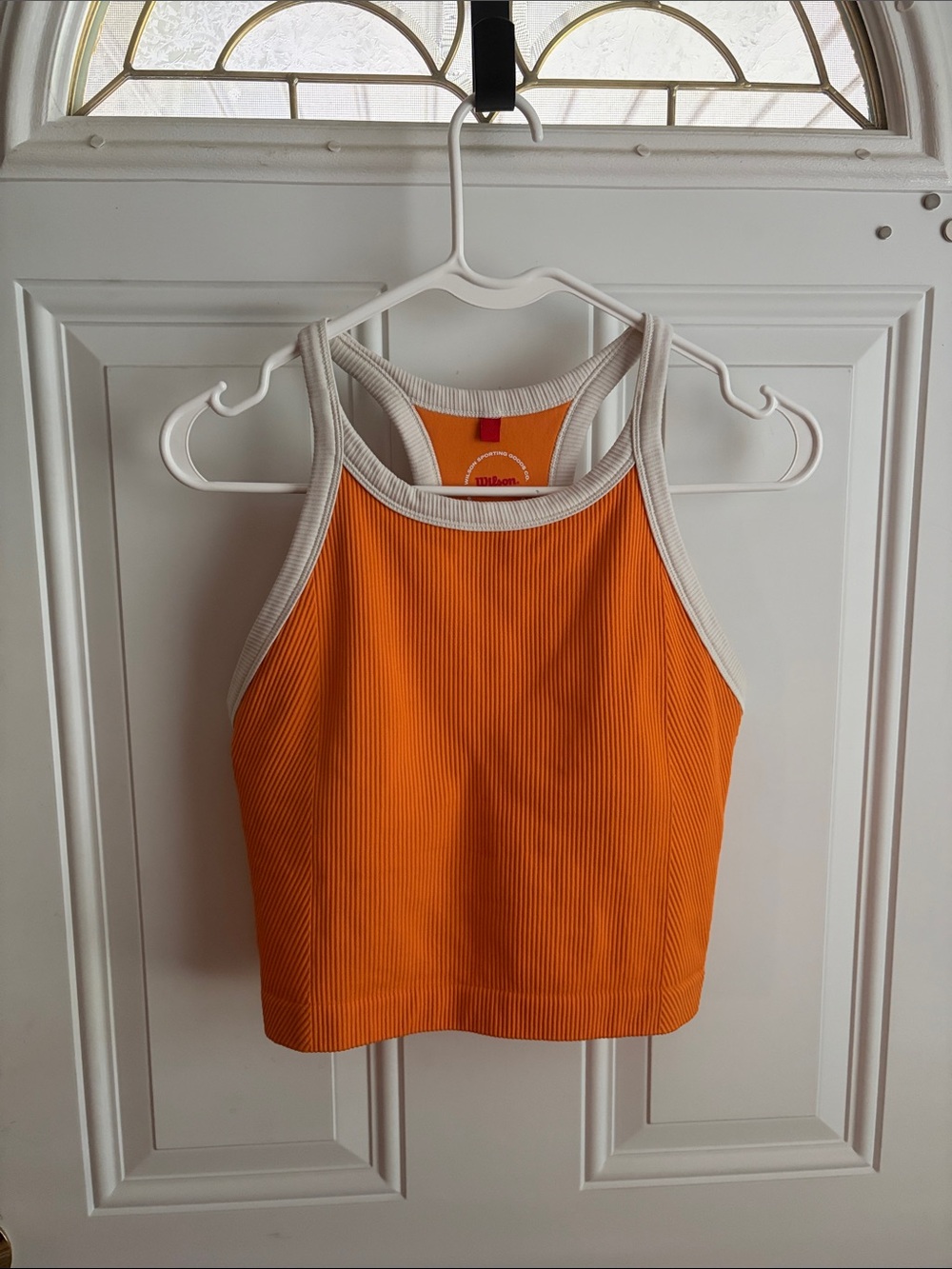 Wilson Orange Ribbed Tank Top with White Trim